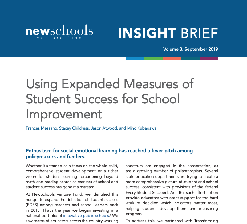 Insights and observations from the second year of work with our research partner, Transforming Education, and schools in our Innovative Public Schools portfolio
