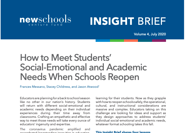 How to Meet Students’ Social-Emotional and Academic Needs When Schools Reopen